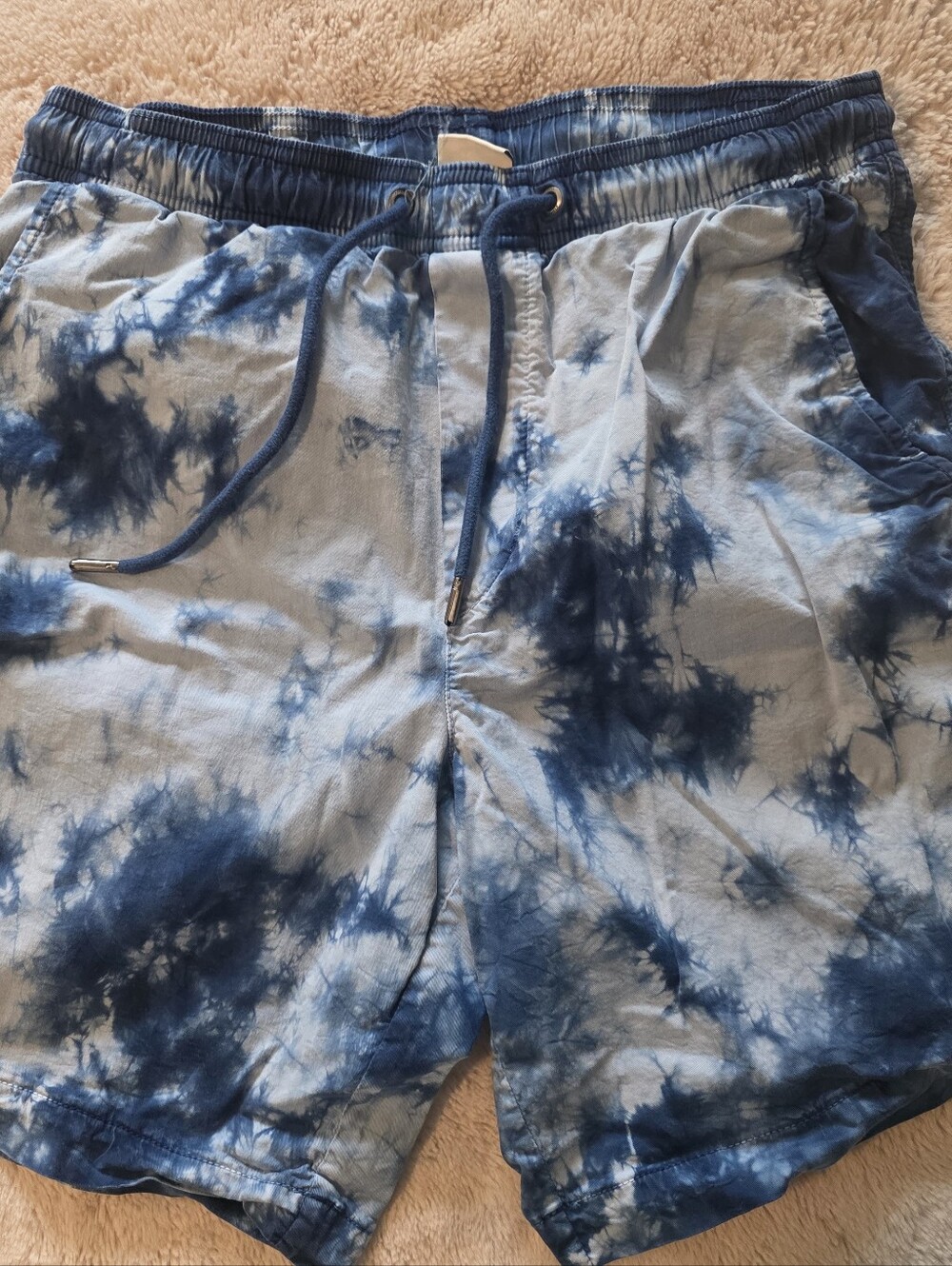 American Eagle Outfitters Men’s Blue Tie-Dye Swim Trunks